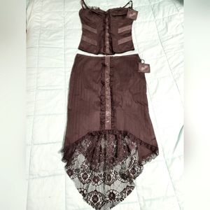 Lip Service Blacklist Corset Top and Lace Skirt Set | on hold for @sewagepixie